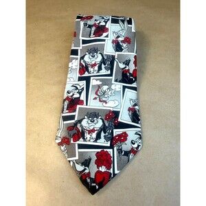 2001 Warner Bros. Looney Tunes Vintage Taz & Bugs Bunny Novelty Necktie | Men's